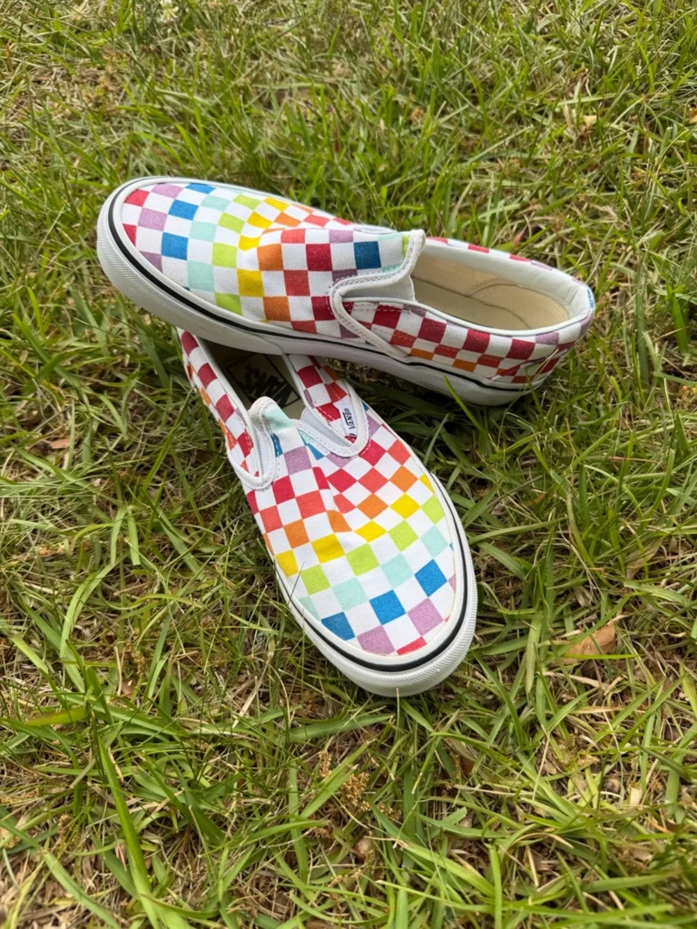 Vans Checkered Rainbow Unisex Women size 7 and Men Size 5.5